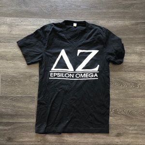 Black Delta Zeta Vneck tshirt